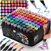 Nukido Nukido NK-912 Alcohol Markers Set with 80 Colors and Carrying Case, (21740223)