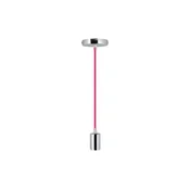 Kabel za napajanje 1xE27/60W/230V tamno ružicasta/sjajni hrom