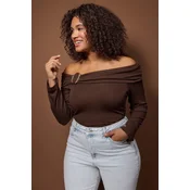 Trendyol Curve Ženska bluza Tbbaw26Af00094, Braon