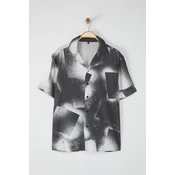 Trendyol Black Regular Fit 100% Viscose Loose and Loose Summer Shirt