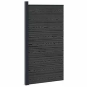 Vidaxl Plošča ograje WPC in aluminij Črna