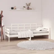 shumee vidaXL Dnevna postelja bela masivna borovina 80x200 cm