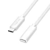 shumee Podaljševalni kabel LogiLink USB-C 2.0, 1 m, PD 3.0, 100 W, USB C/M na C/F, 480 Mb/s, bel