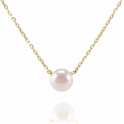 Generic Predstavljen obesek iz ogrlice s sladkovodno kultivirano biserno ogrlico AAA+ | Ženska zlata ogrlica, (21075458)