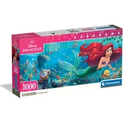 Disney+ - Mala morska deklica 1000-delna panoramska sestavljanka s posterjem - Clementoni