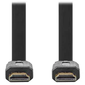 Nedis Hitri kabel HDMI 2.0 z ethernetom/ 4K@30Hz/ pozlačeni priključki HDMI-HDMI/ ploščati/ črni/ v razsutem stanju/ 2 m