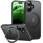 Premium ovitek Torras Ostand Pro za iPhone 16 - črn