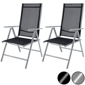 Northix Zložljivi vrtni stoli, 2-delni komplet, aluminij, srebrni