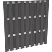 Element ograje za zaščito pred pogledi WPC aluminij antracit 180 cm x 180 cm