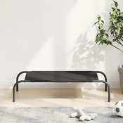 vidaXL dvignjena pasja postelja črna 90x50x20 cm Oxford tkanina jeklo