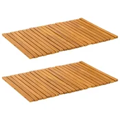 Vidaxl Kopalniška preproga Enobarvno Rjava 60 x 40 cm les