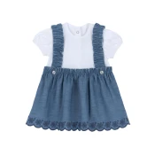 Chicco Obleka moder denim/bela