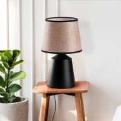 Opviq Stona lampa Drop-15492, Crno-bež
