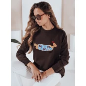 Damski sweter z aplikacjš psa CHICPAWS bršzowy Dstreet