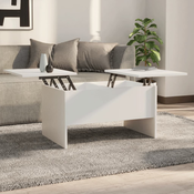 Stolic za kavu bijeli 80x50x42,5 cm od konstruiranog drva