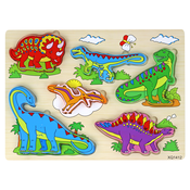 slomart LEAN TOYS Lesene sestavljanke 3D, uganke z dinozavri (11 kosov)