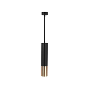 Luster na sajli 1xGU10/35W/230V 30 cm crna/zlatna