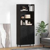 Highboard s ladicama Crni hrast 69,5 x 34 x 180 cm