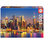 Puzzle Manhattan at Night Educa 1500 dielov + Fix puzzle lepidlo od 11 rokov EDU18466