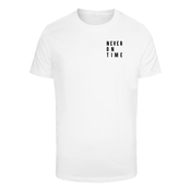 Mens T-shirt Never On Time - white