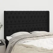 Vidaxl vidaXL Vzglavnik s krilci, črne barve, 147x16x118/128 cm, blago