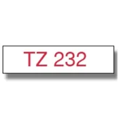 Brother TZe-232/TZ-232 trak 12mm - rdeč izpis/bel trak