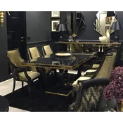 Casa Padrino luxury baroque dining chair set of 6 gold/black - Baroque style kitchen chairs - Magnificent luxury dining room furniture in the Baroque style - Baroque dining room furniture