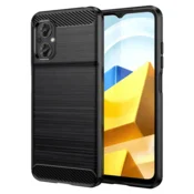 Techsuit - Carbon Silicone ovitek za Xiaomi Poco M5 - črna