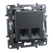 LEGRAND DVOJNA RJ45 ETHERNET OMREŽNA VTIČNICA ZA RAČUNALNIŠKO MREŽO ČRNE barve