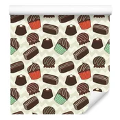 Fototapeta Cupcakes pred cikcak vzorcem za dnevno sobo in spalnico 50x1000 cm
