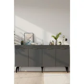 Hanah Home komoda Batum 150, 150 cm, antracit / zlatna