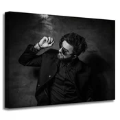 shumee Platno s tiskom Črno-beli moški 40x30 cm