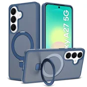 GS Dimljeni ovitek za Samsung Galaxy A27 5G, mat ovitek s stojalom, za MagSafe, moder okvir