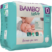 Bambo Nature 0 (1-3kg) pelene, 24 komada