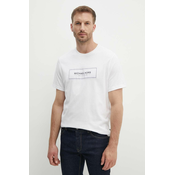 Pamučna majica Michael Kors za muškarce, boja: bijela, bez uzorka, CT4525L1V2