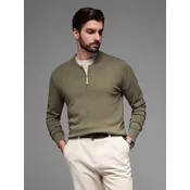Ombre Mens knitted sweater with structured dots - navy blue
