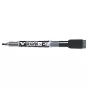Marker za bijelu ploču s kapicom-gumicom, 1,3 mm, EF, sužen, PILOT V-Board Master S, crni WBME-VS-EF-B-BG