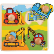 Bigjigs Toys Vkladacie puzzle stavebné stroje