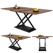 SONNENH Jedilna miza, 160 x 80 cm, MDF/kovina, oreh/črna, 120 x 80 x 75 cm, za jedilnico