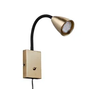 Trio Lighting Stenska svetilka Wanda z vtičem, mat medenina - Dnevna soba/jedilnica - Sodobni - Kovina