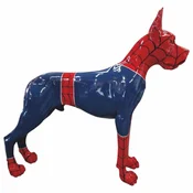 Casa Padrino Decorative Sculpture Great Dane Blue/Red/Black 125 x H. 110 cm