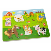 Viga Toys VIGA Lesena sestavljanka z zvoki Hišni ljubljenčki