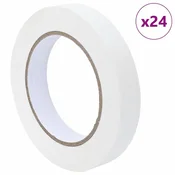 Vidaxl Maskirni trakovi za slikarje 24 kos Bela 19mm x 50m Papir