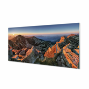 tulup.si Stenska plošča za kuhinjo Mountain sunset 125x50 cm