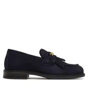 Tommy Hilfiger Čevlji brez vezalk Th Chain Fringe Suede Loafer FW0FW09918 Mornarsko modra