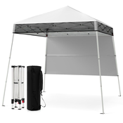 COSTWAY Zložljiv paviljon Vrtni šotor s torbo bele barve 180 x 180 cm, (5000157032)