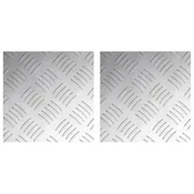 Vidaxl Stopnice Kvadrat 2 szt. srebrna 20 x 20 cm Aluminij
