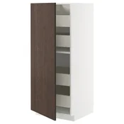 METOD / MAXIMERA Visoki element s fiokama, bela/Sinarp smeda, 60x60x140 cm