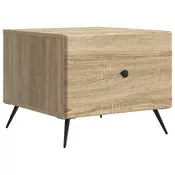 vidaXL Klubska miza Sonoma hrast 49 x 50 x 40 cm Inženirski les