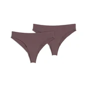 PUMA Womens Brazilian Briefs (2-Pack), Women, Dark Brown Wood, XL